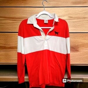Women's Striped Pink by Victoria Secret Polo Shirt Size XS